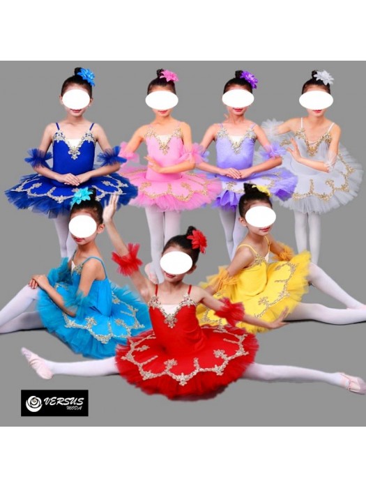 Vestito Tutù Saggio Danza Bambina Ragazza Girl 100-170 Ballet Tutu Dress DANC255